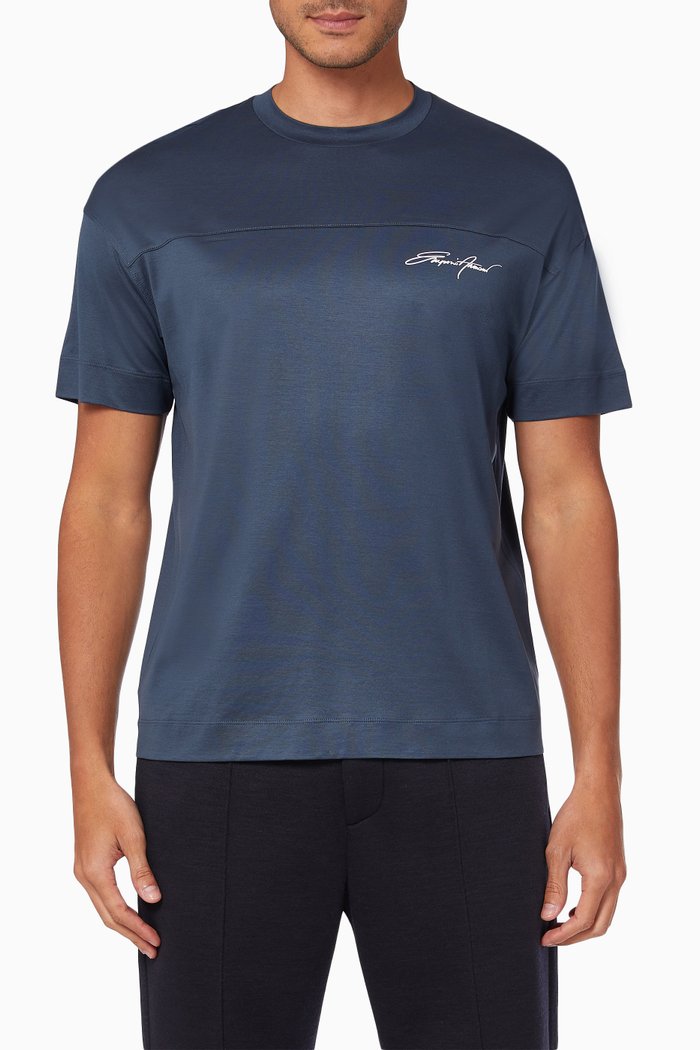 

Logo T-Shirt in Cotton Jersey, Blue