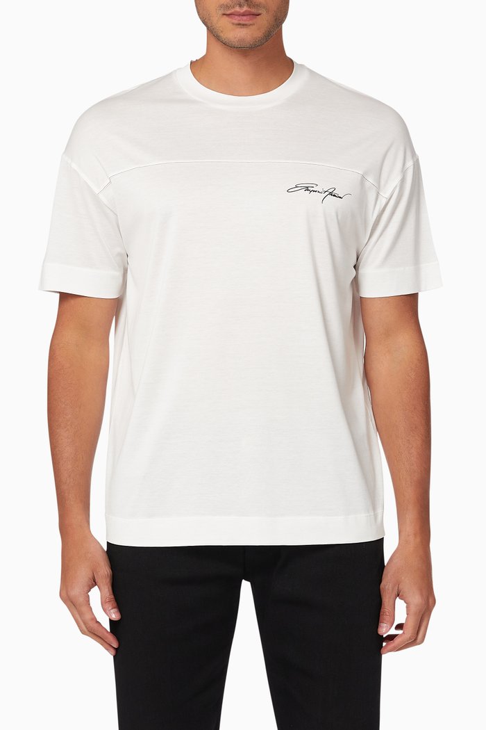 Logo T-Shirt in Cotton Jersey, White