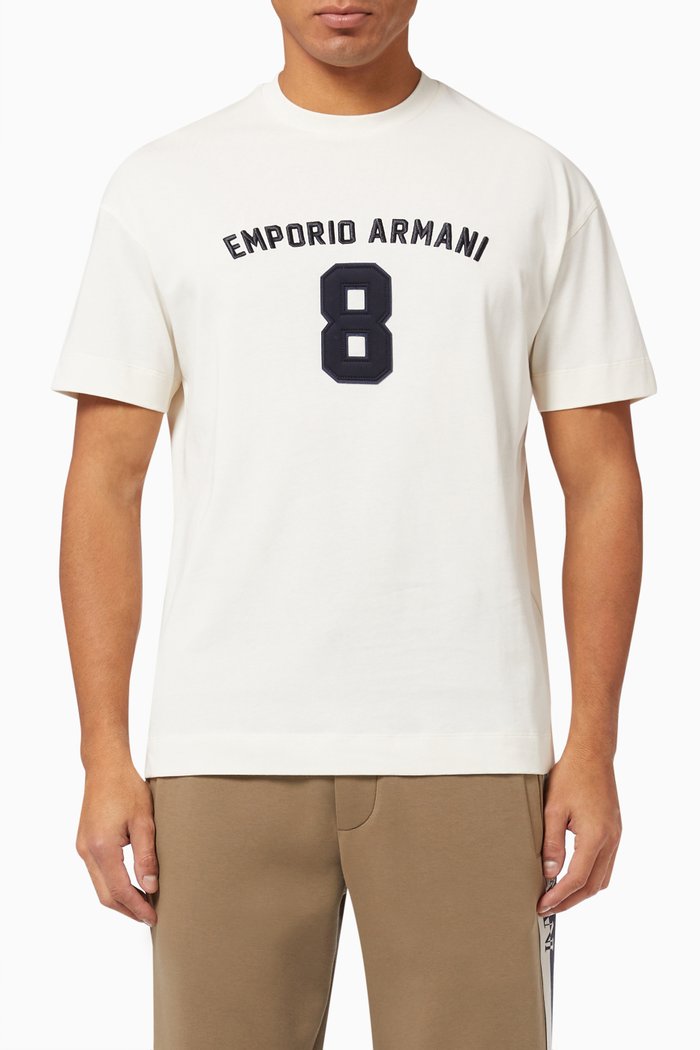 EA 8 Logo T-shirt in Jersey, Neutral