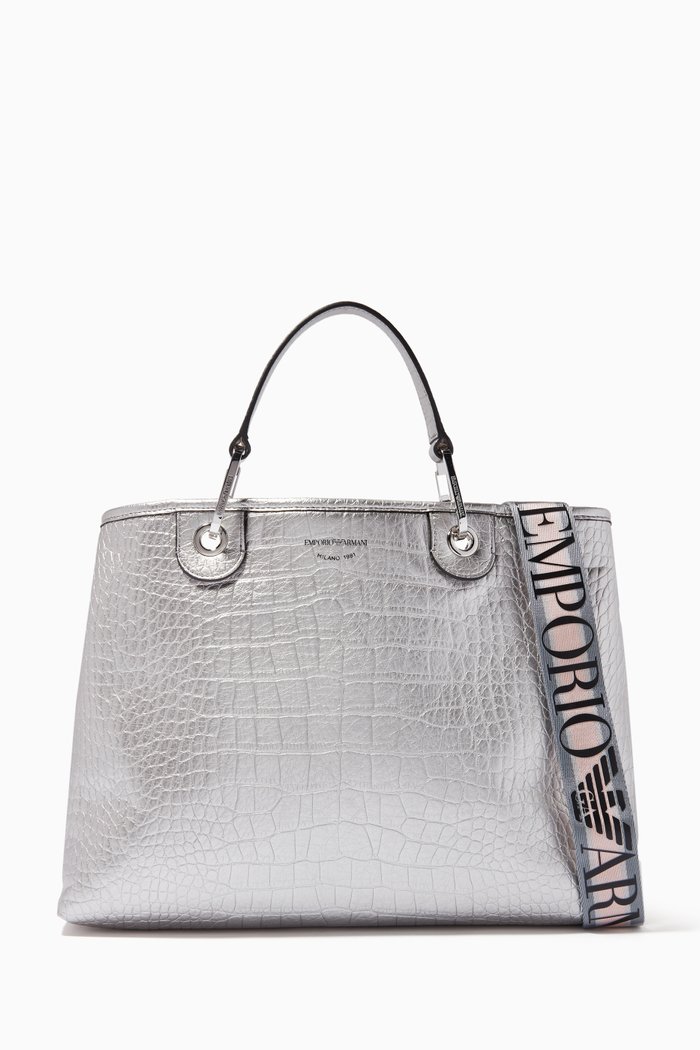 

My EA Medium Tote Bag, Silver