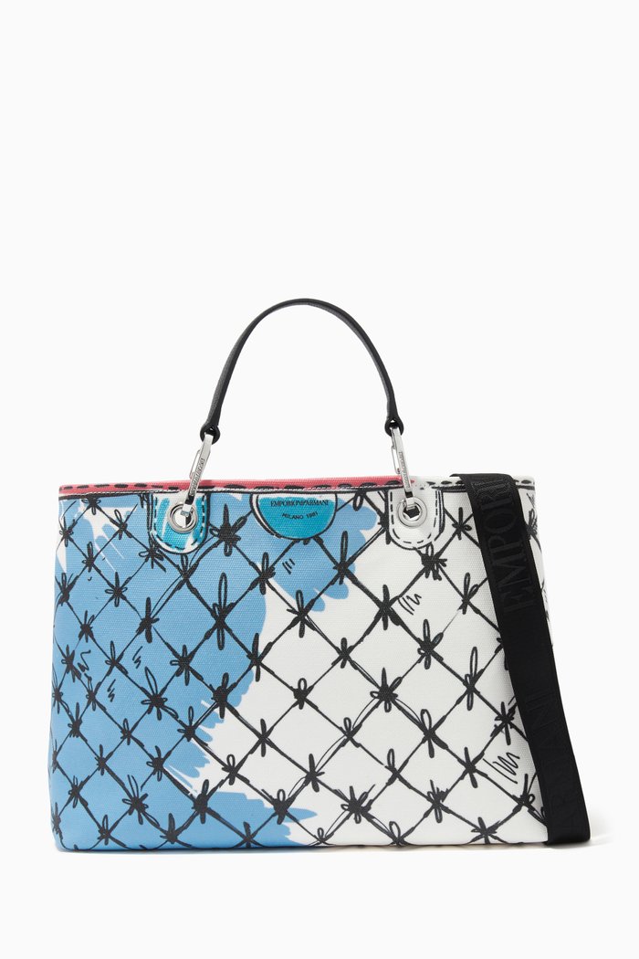 

My EA Cactus Medium Tote Bag in Canvas, Multicolour