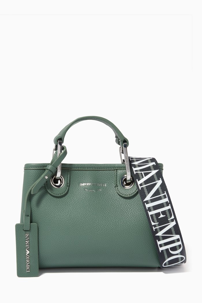 

My EA XSmall Tote Bag in Faux Leather, Green