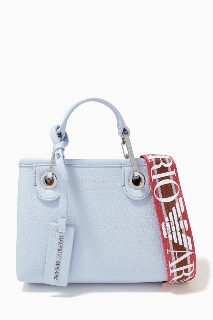 

My EA XSmall Tote Bag in Faux Leather, Blue