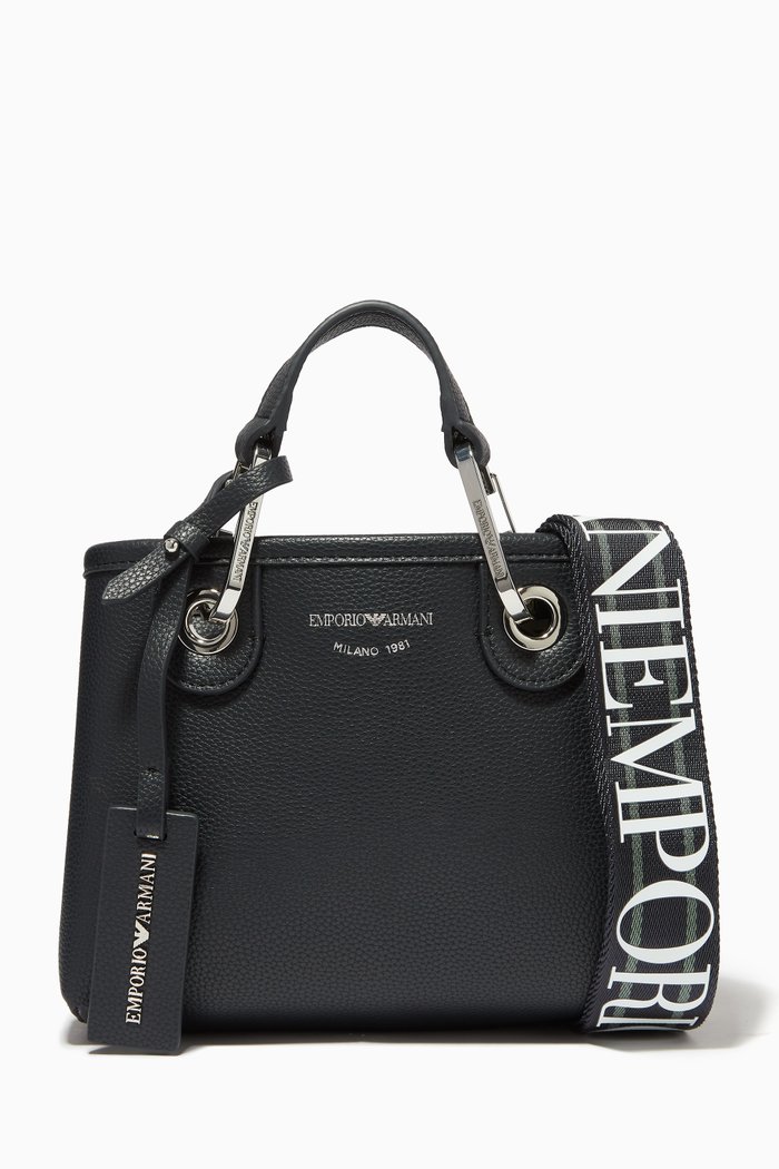 

My EA XSmall Tote Bag in Faux Leather, Blue