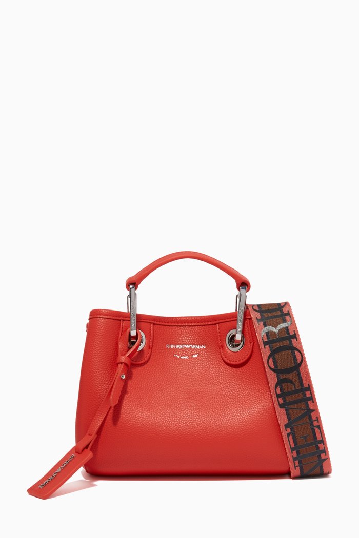 

My EA XSmall Tote Bag in Faux Leather, Orange