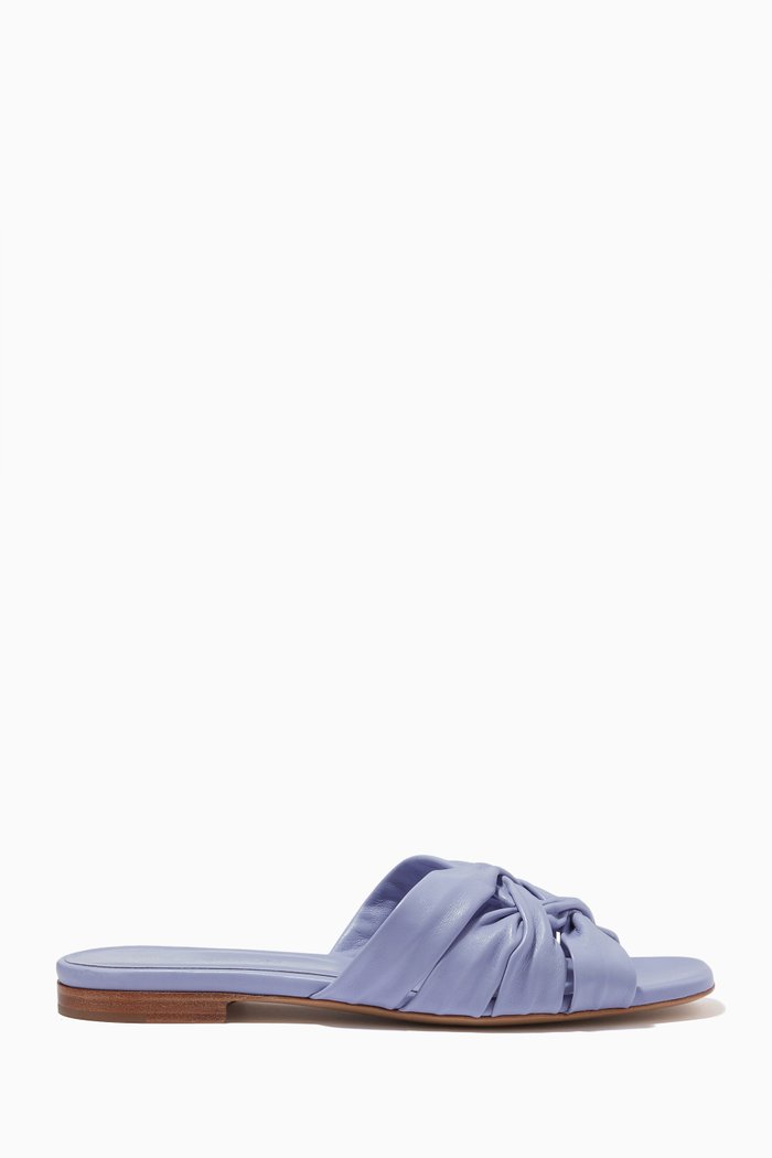 

Maya Braided Flat Sandals in Nappa Leather, Purple