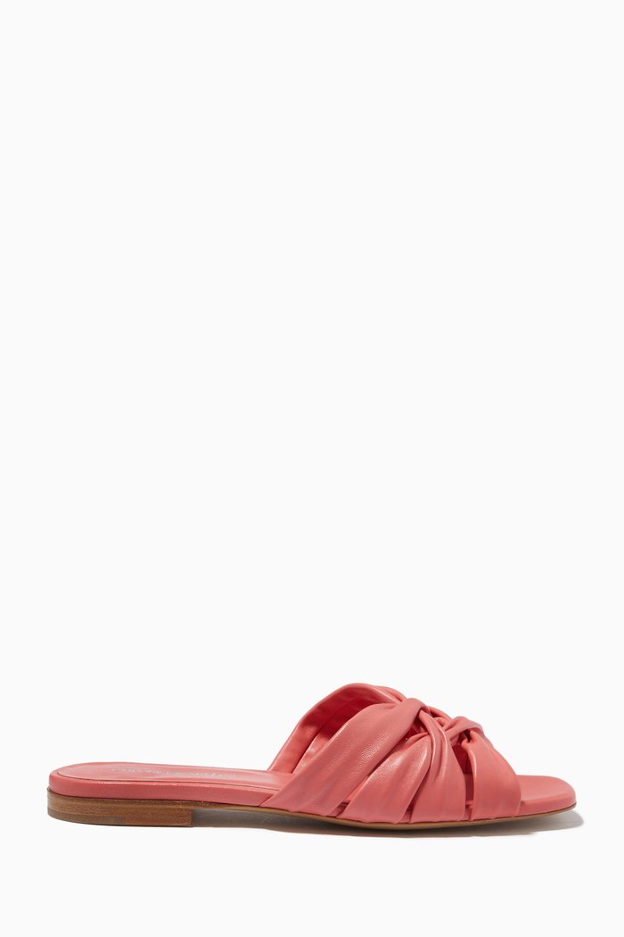 

Maya Braided Flat Sandals in Nappa Leather, Pink