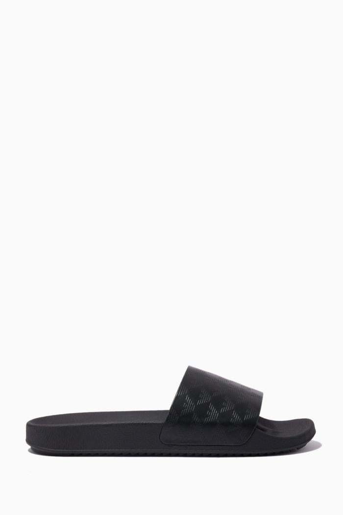 

EA Eagle Slide Sandals in Rubber, Black
