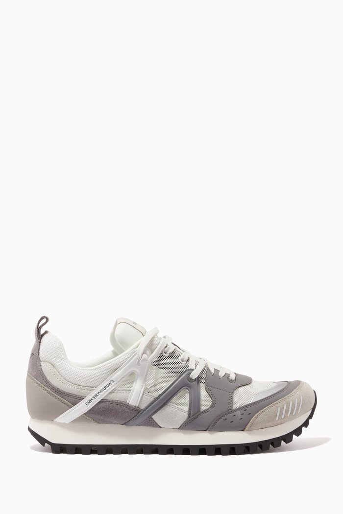 

EA Runner Sneakers in Mesh & Suede, Grey
