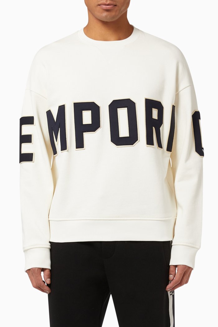 

EA Macro Logo Sweatshirt in Heavy Jersey, Neutral