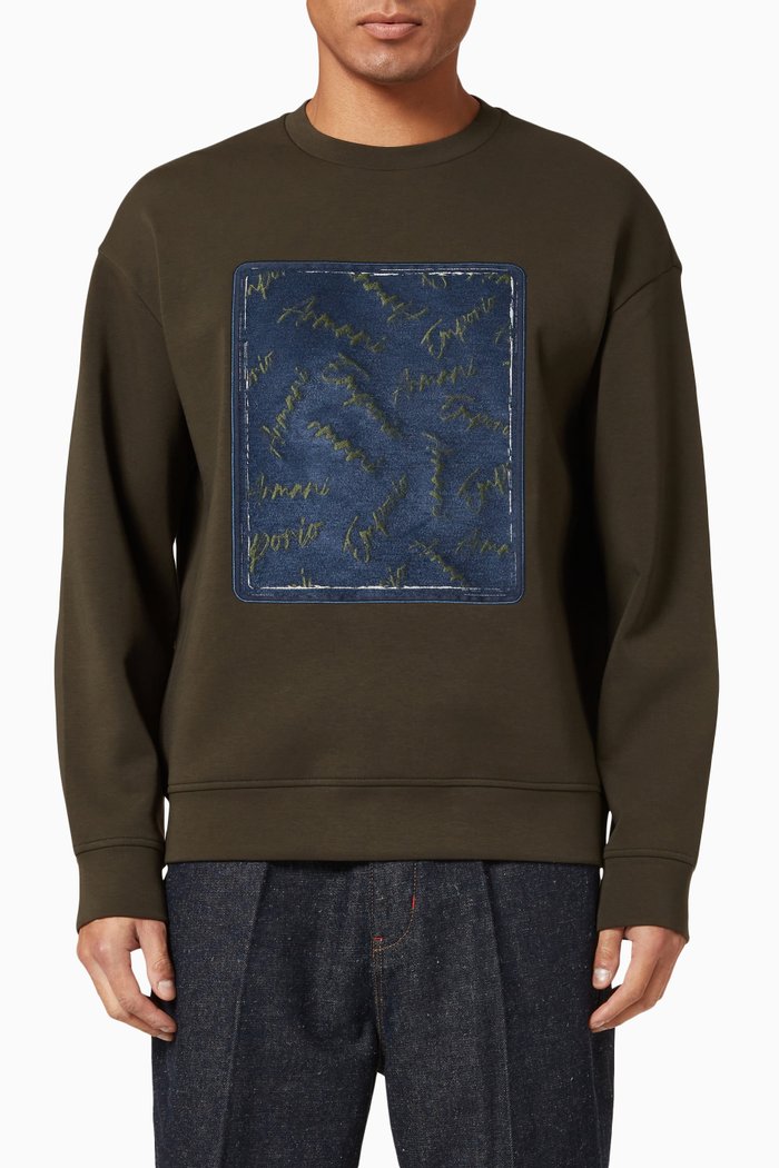 

Logo Sweatshirt in Jersey, Green