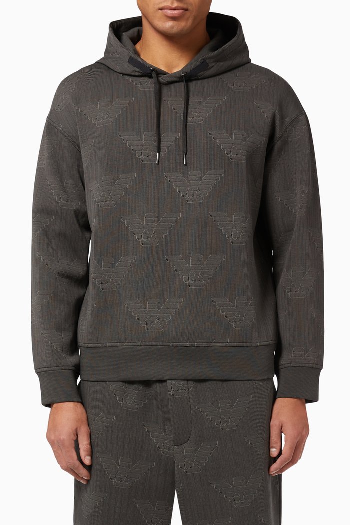 

EA Eagle Hoodie in Double Jersey, Grey