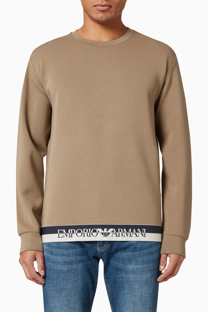 

Logo Tape Sweatshirt in Jersey, Neutral