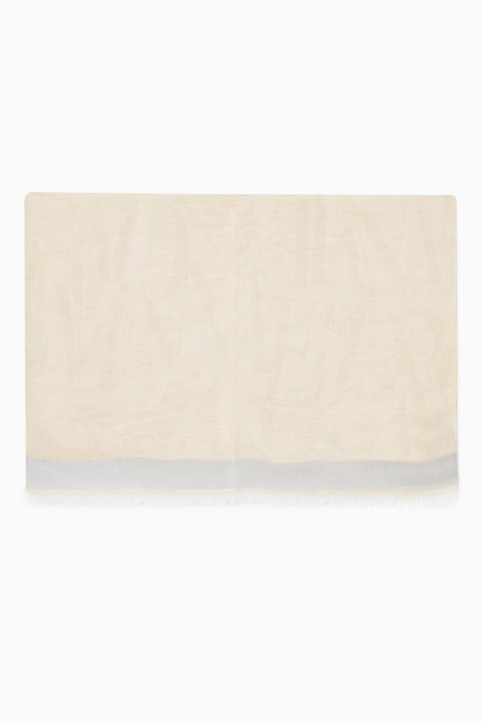 

EA Logo Text Scarf in Modal-blend Jacquard, Grey
