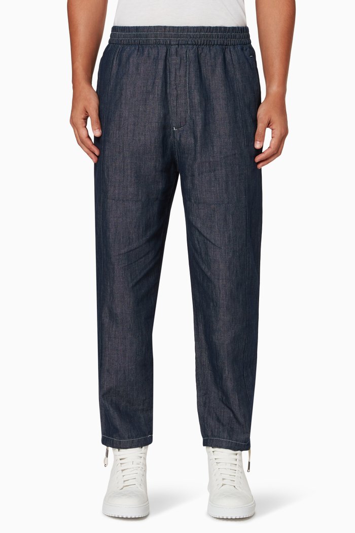 

Straight Fit Pants in Denim, Blue