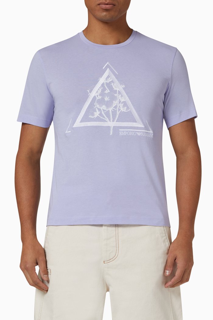 

Slim Fit T-shirt in Cotton Jersey, Purple