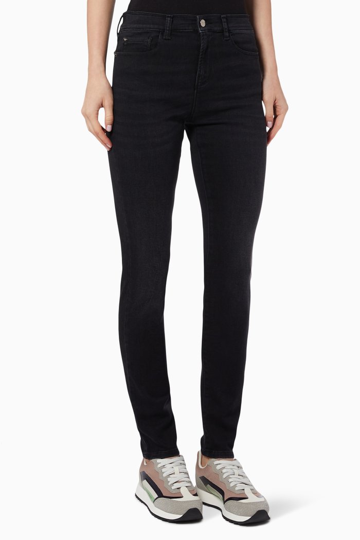 

J18 Skinny Jeans in Denim, Black