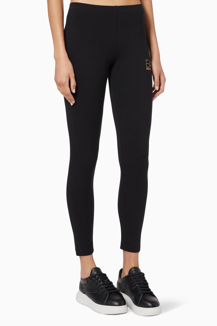 

EA7 Train Evolution Leggings in Jersey, Black