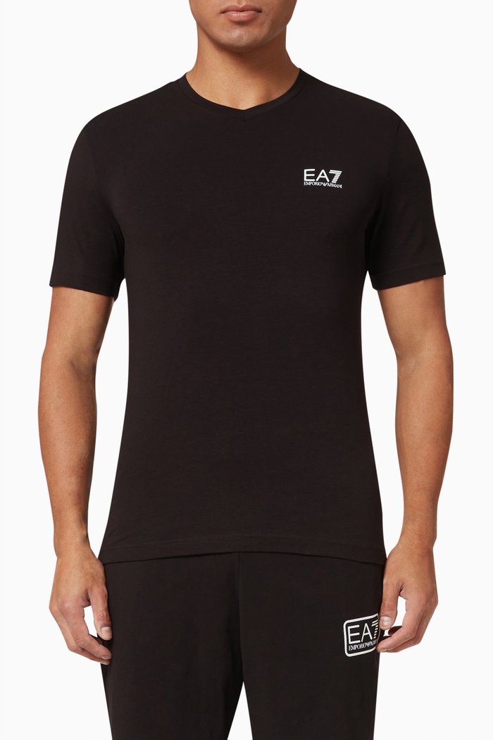 

EA7 Train Core T-shirt in Cotton Jersey, Black