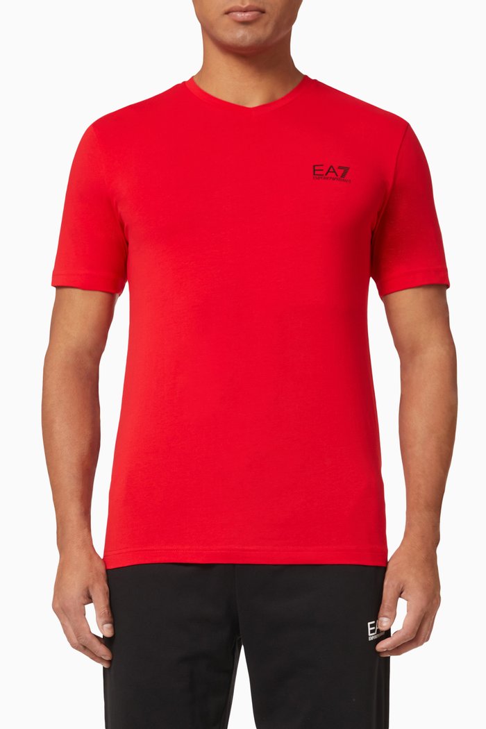

EA7 Train Core T-shirt in Cotton Jersey, Red