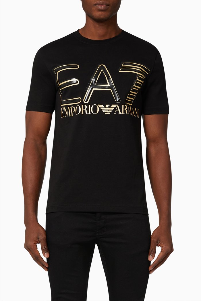 

EA7 Oversized Logo T-shirt in Jersey, Black