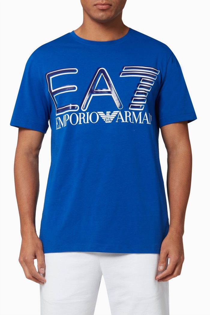 

EA7 Oversized Logo T-shirt in Jersey, Blue