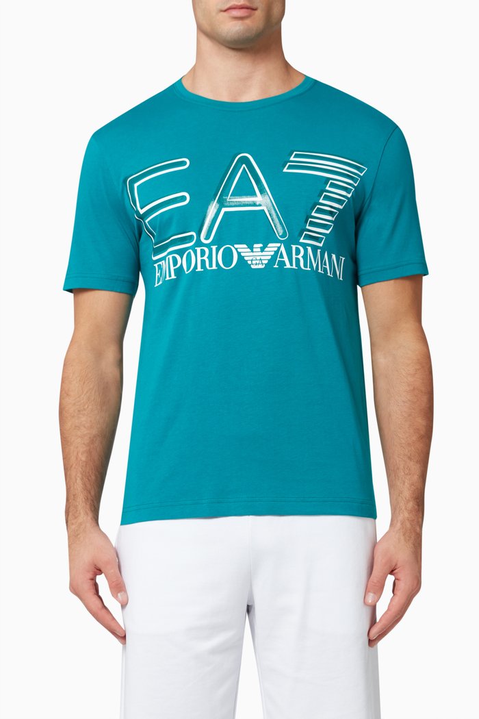 

EA7 Oversized Logo T-shirt in Jersey, Green