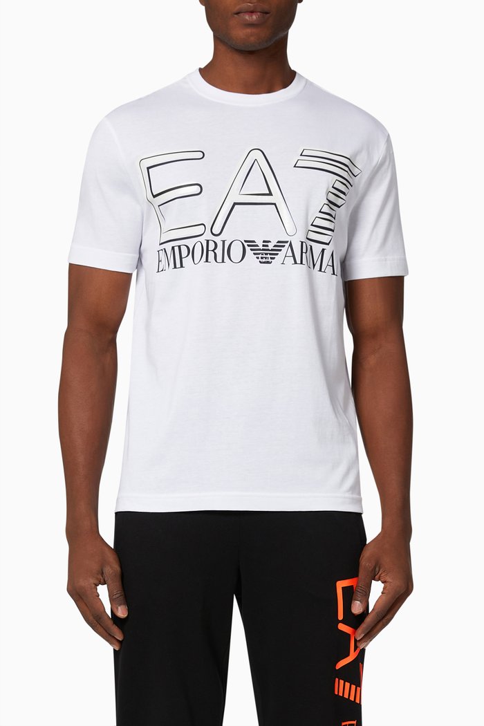 

EA7 Oversized Logo T-shirt in Jersey, White