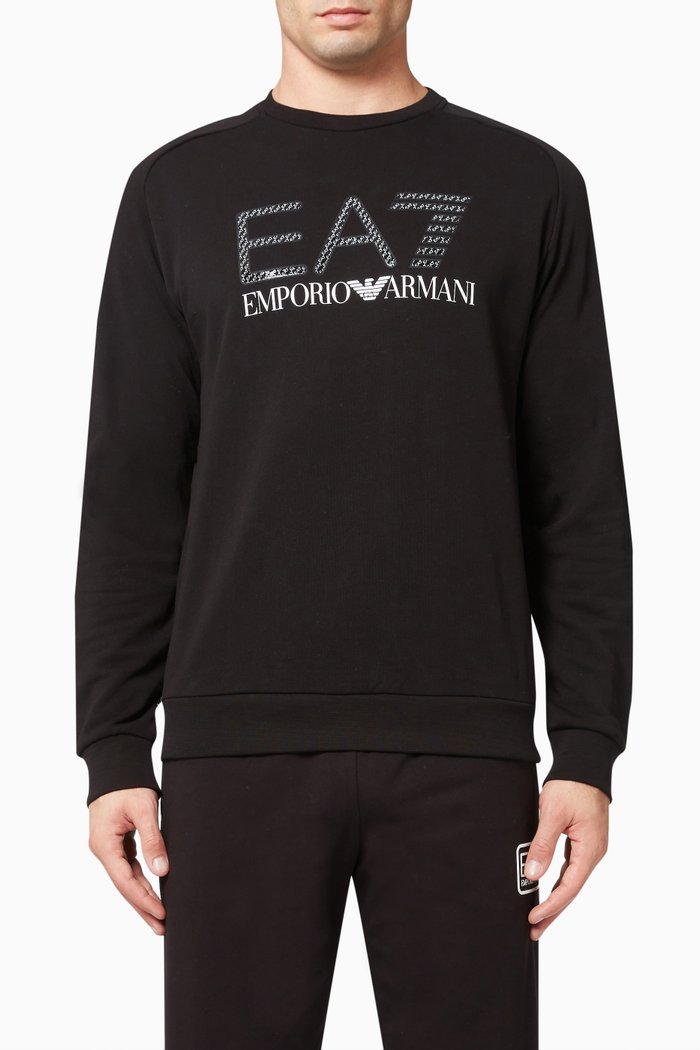 

EA7 Train Graphic Series Sweatshirt in Jersey, Black