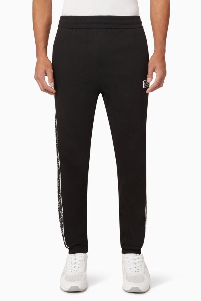 EA7 Train Graphic Series Sweatpants in Jersey, Black
