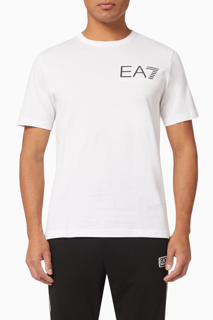 

EA7 Train Logo Series T-shirt in Cotton Jersey, White