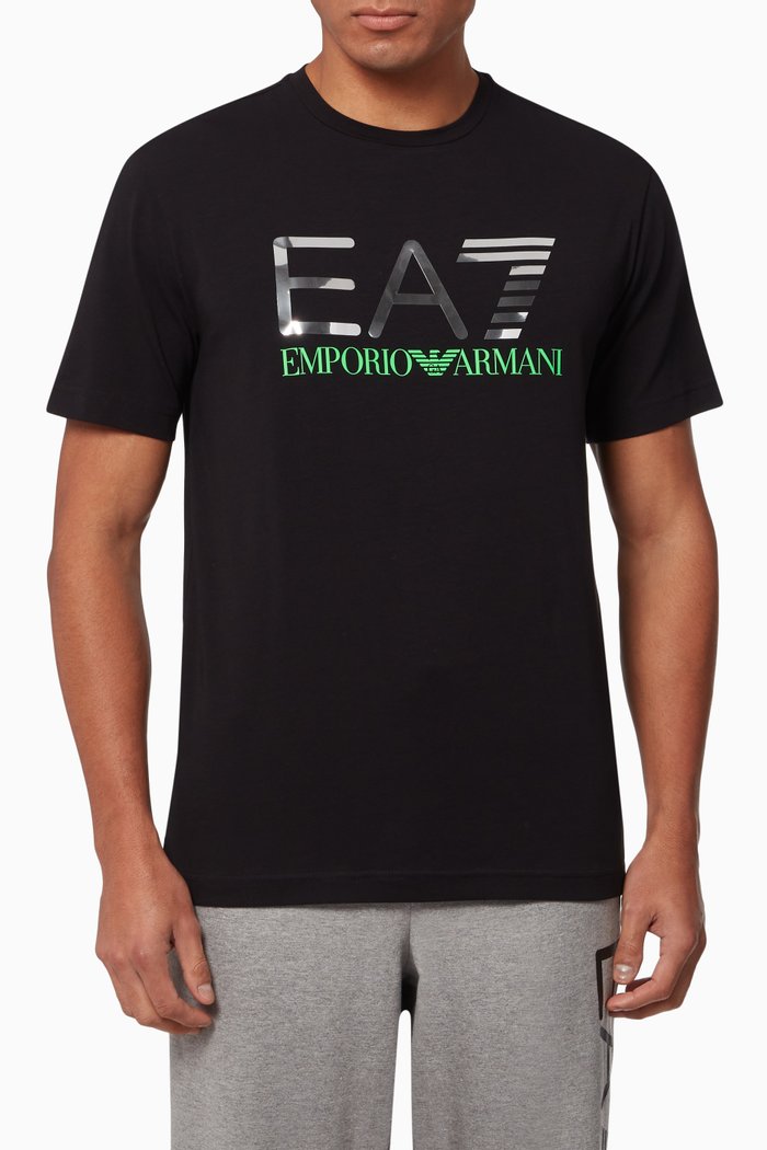 

EA7 Mirror Logo Series T-shirt in Jersey, Black