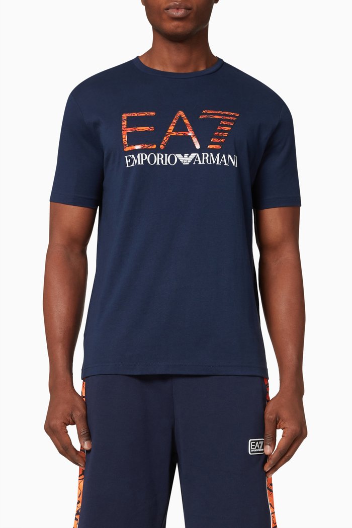 

EA7 Train Graphic Series T-shirt in Jersey, Blue