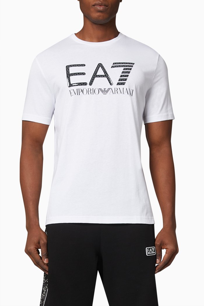 EA7 Train Graphic Series T-shirt in Jersey, White