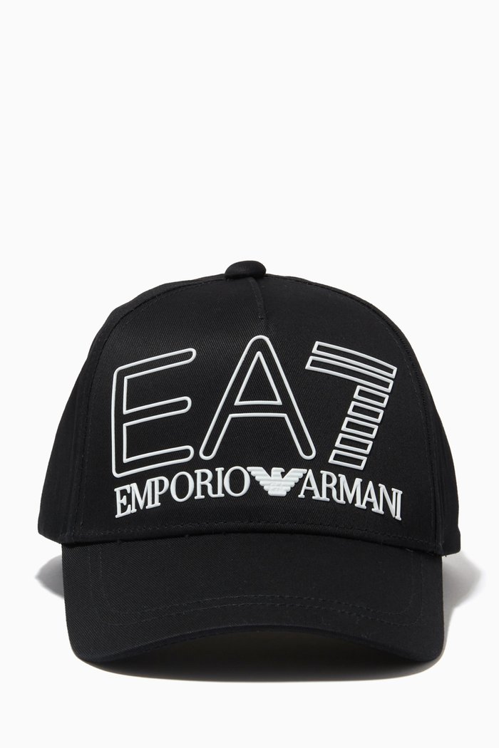 

EA7 Train Visibility Baseball Hat in Gabardine, Black