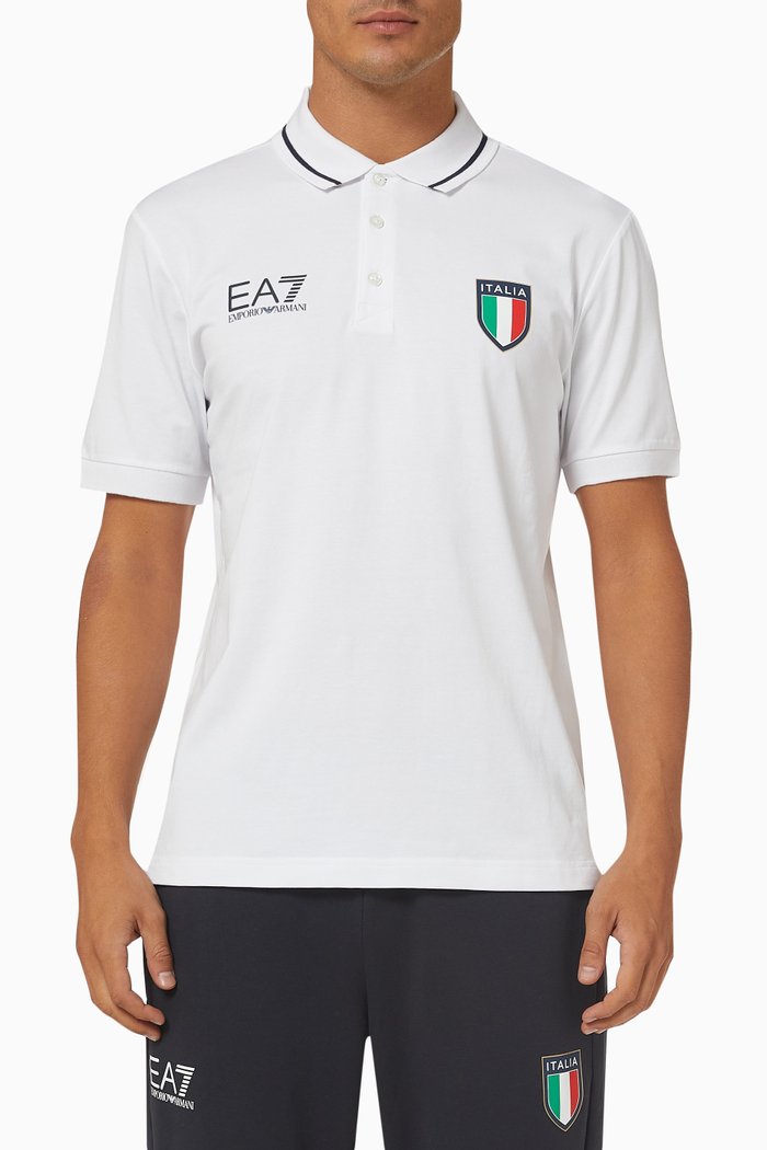 

Logo Polo Shirt in Cotton Piqué, White