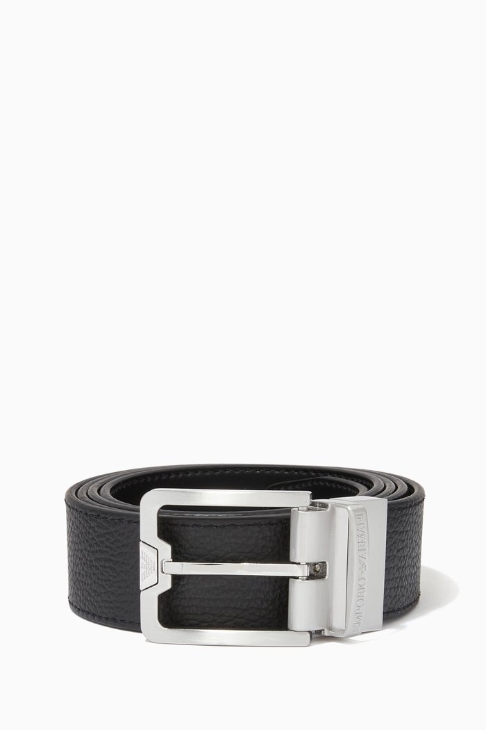 

Classic Reversible Belt in Grained Leather, Black
