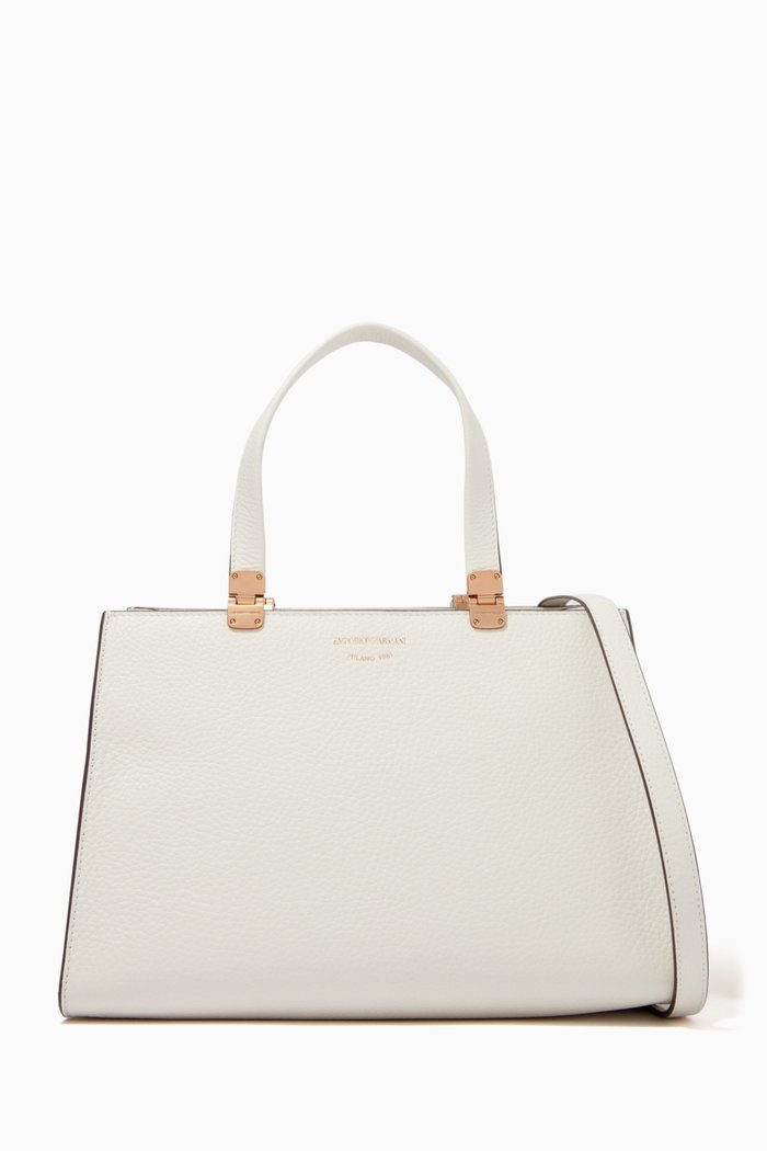 

Becky Medium Tote Bag in Leather, Neutral