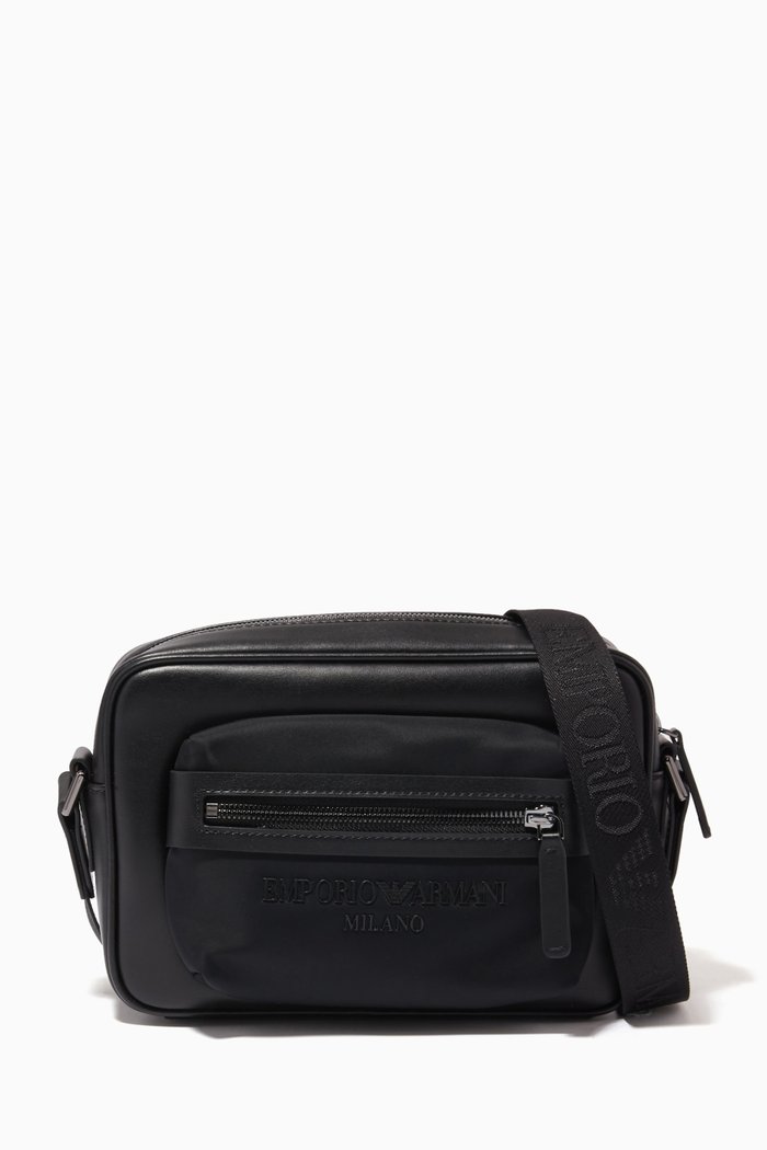 

EA Crossbody Bag in Regenerated Leather, Black