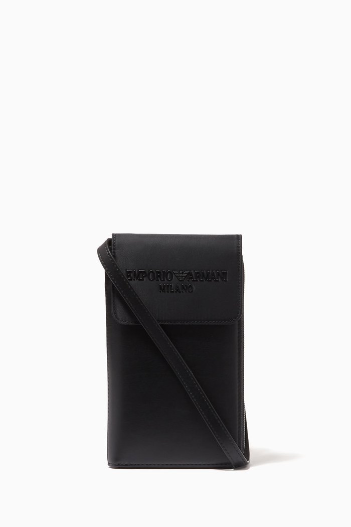 

Logo Lanyard in Leather, Black