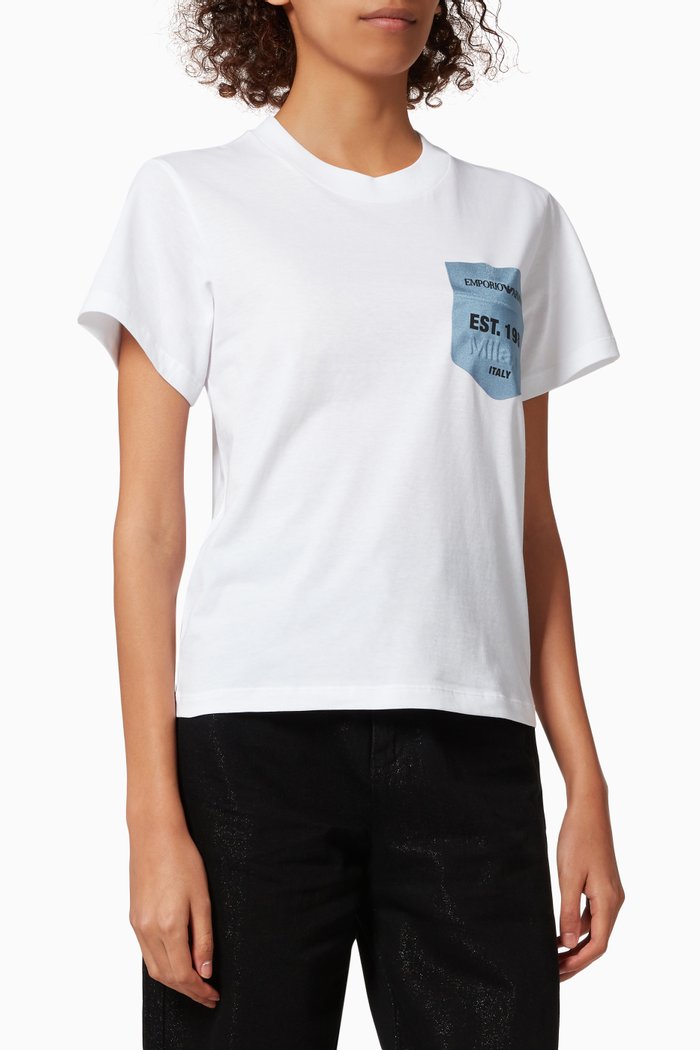 

EA Pocket T-shirt in Jersey, White