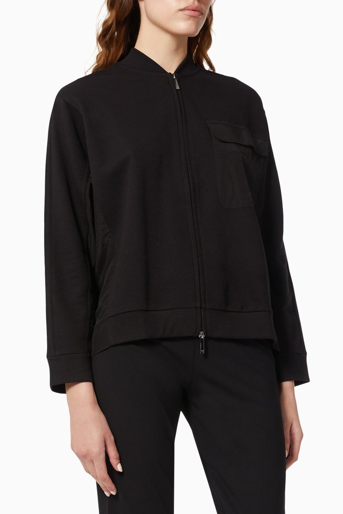 Zipped Sweatshirt, Black