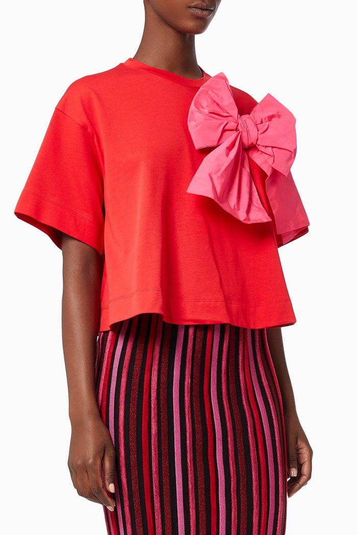

EA Macro Bow T-shirt in Jersey, Red