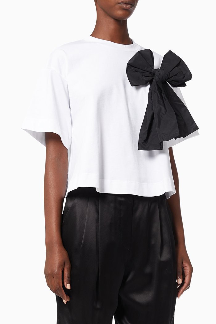 

EA Macro Bow T-shirt in Jersey, White