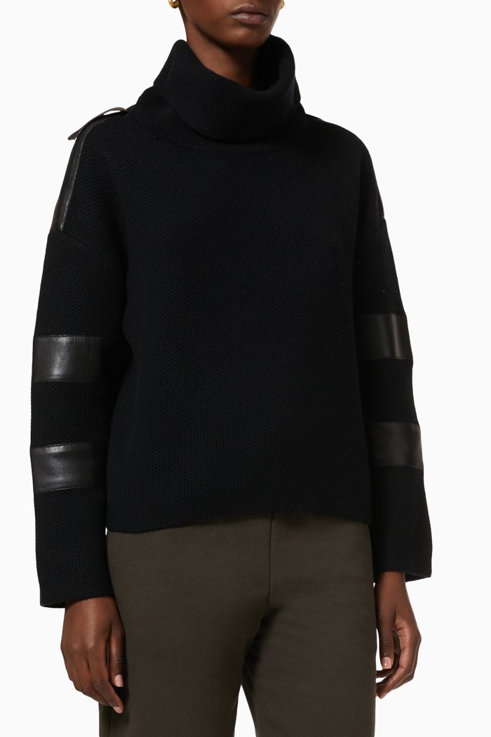 

Cowl Neck Jumper in Cashmere-blend Knit, Black