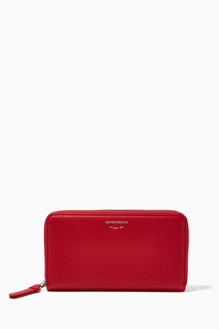 

My EA Zip-around Wallet in Eco Leather, Red