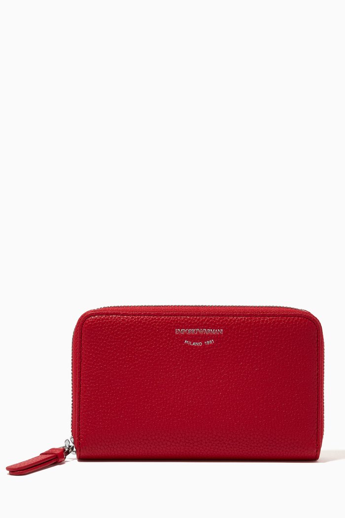 

EA Mini Zip-around Wallet in Eco Leather, Red