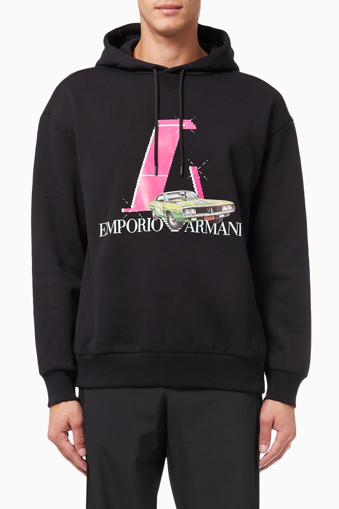

EA Racing Capsule Collection Hoodie in Cotton Fleece, Black