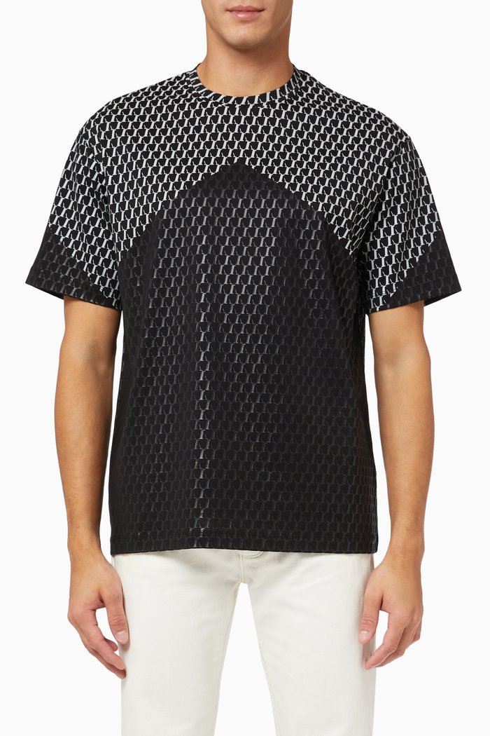 

Alpha Foil-printed Logo T-shirt in Jersey, Black