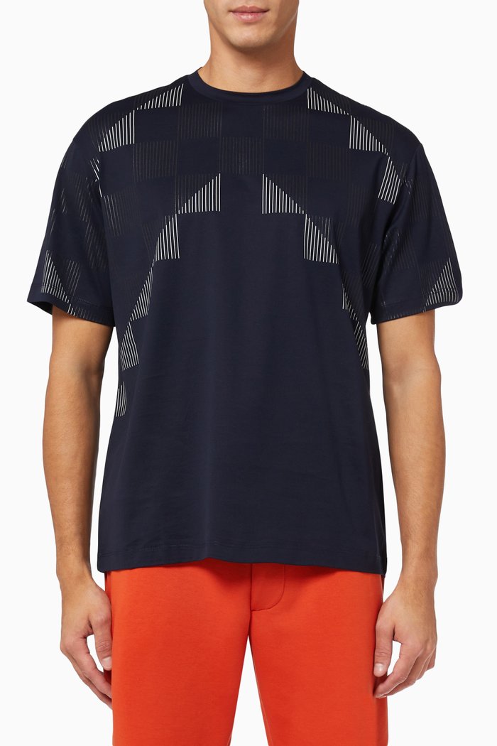 

Alpha Foil-printed Logo T-shirt in Jersey, Blue